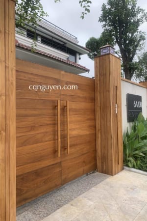 Cổng gỗ tự nhiên teak myanmar