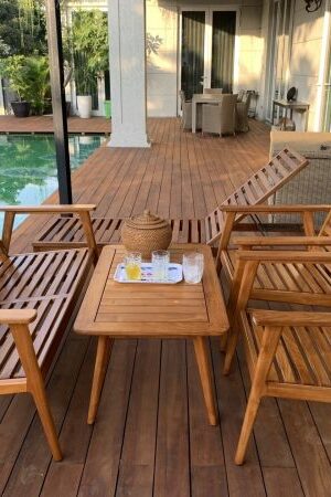 bàn ghế hồ bơi gỗ teak myanmar