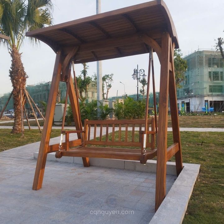 Xích đu ngoài trời gỗ teak