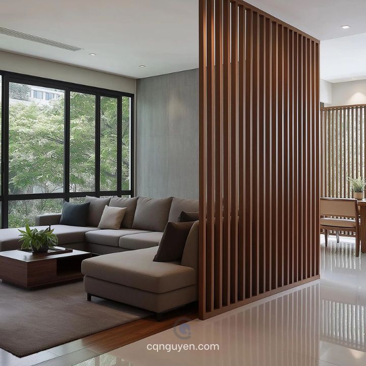 lam gỗ tự nhiên phòng khách