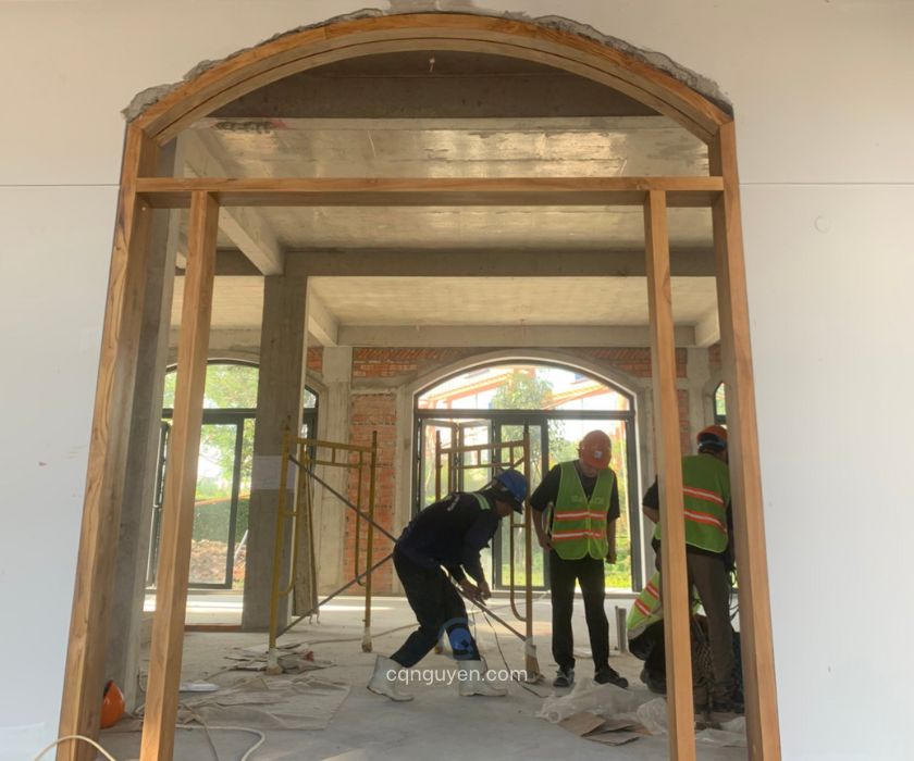 Khung bao cửa gỗ biệt thự dự án ID Junction Đồng Nai