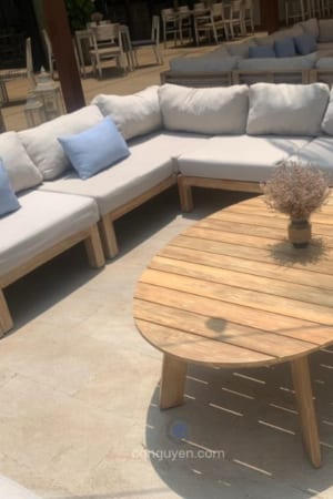 Sofa và bàn trà ngoài trời gỗ teak