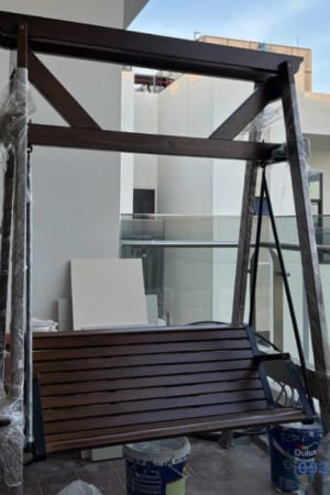 Xích đu đôi gỗ teak CQN03