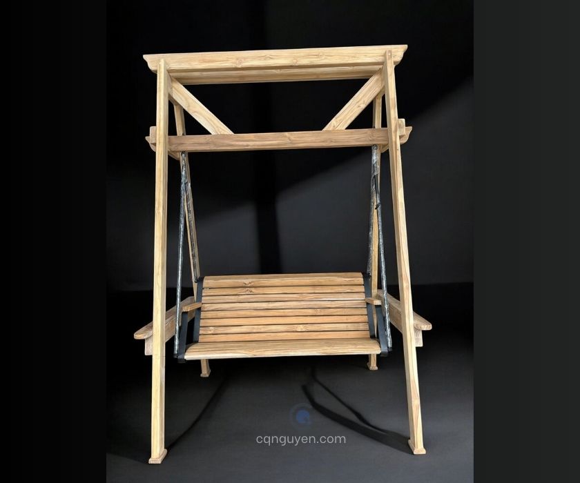 Xích đu gỗ teak cqn03 chưa lên màu