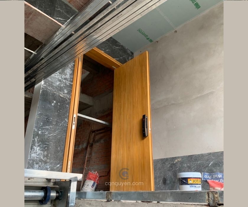 Cửa chính 1 cánh gỗ teak