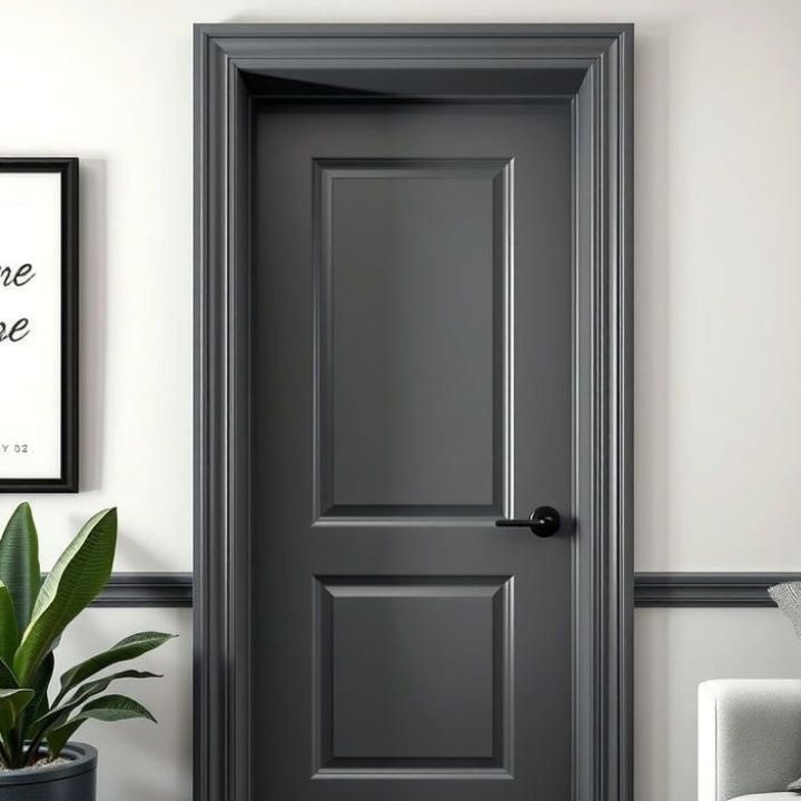 cửa gỗ màu xám đậm