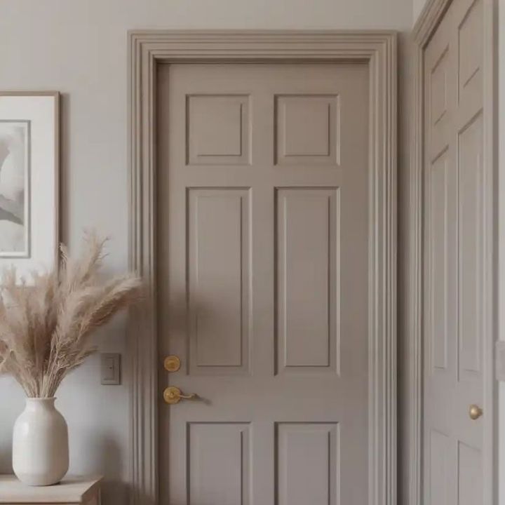 cửa gỗ màu xám khói