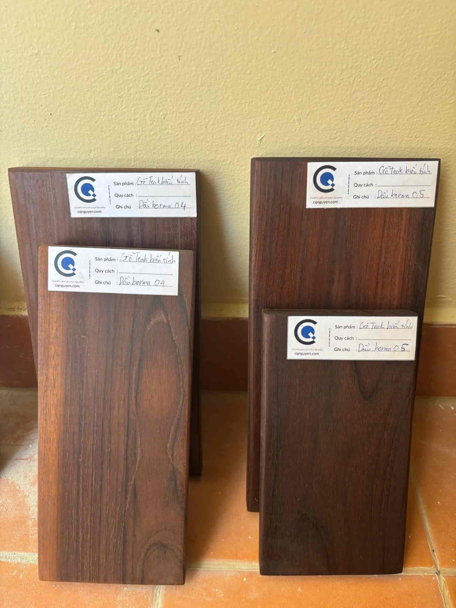 Các mã màu gỗ teak biến tính