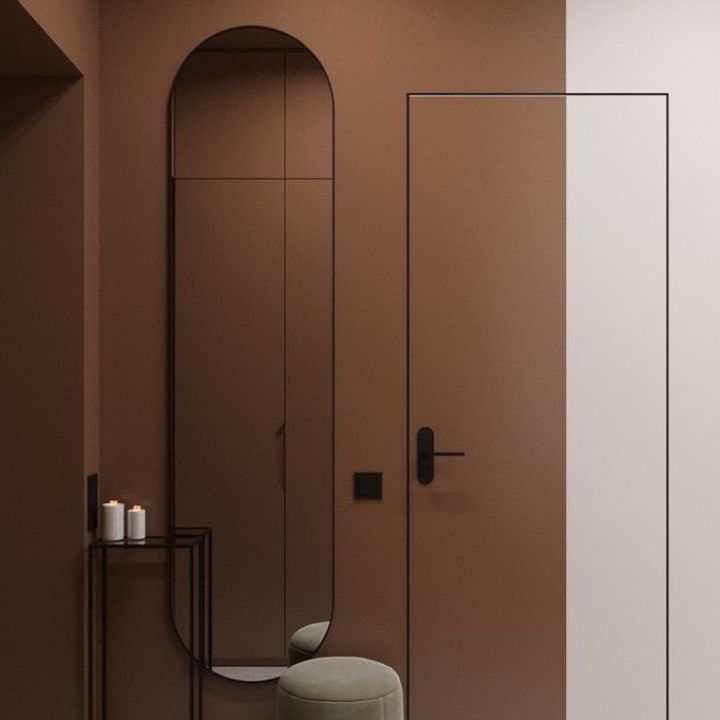 mẫu cửa giấu khuôn màu mocha mousse