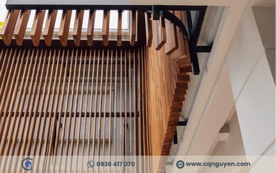 Lam gỗ phòng khách hiện đại