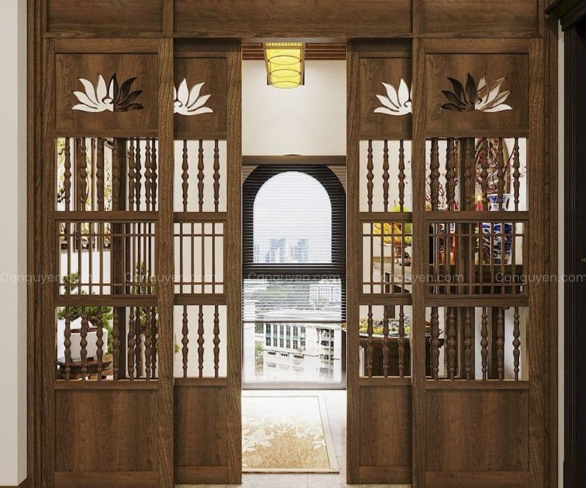 Cửa gỗ 4 cánh ngày xưa