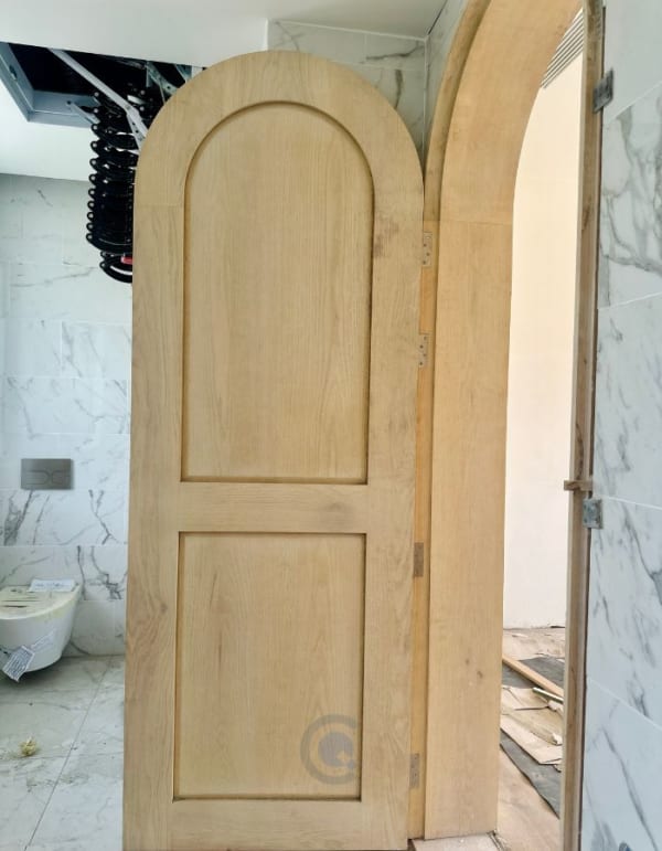 Cửa gỗ vòm 1 cánh gỗ sồi
