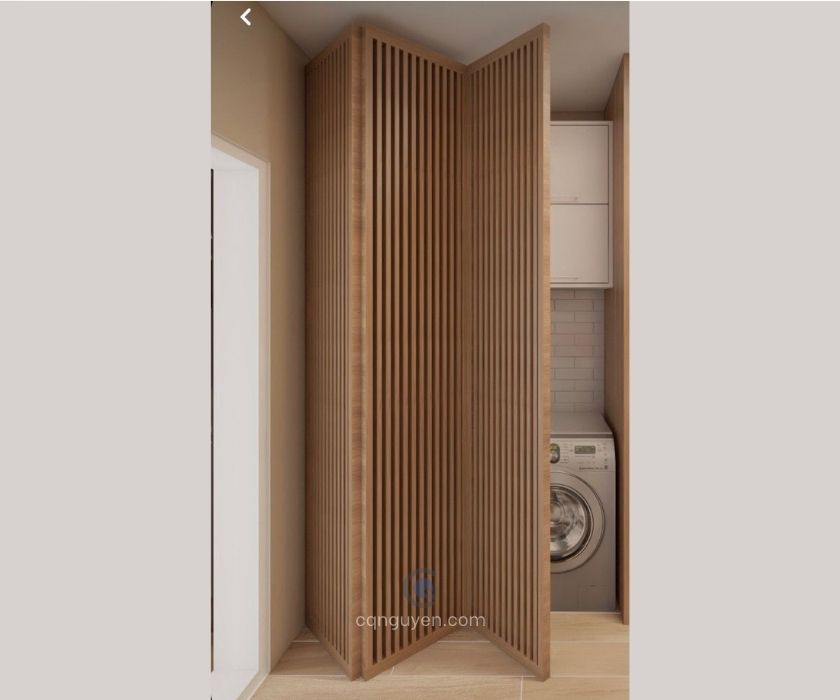 cửa gỗ xếp trượt nan thẳng