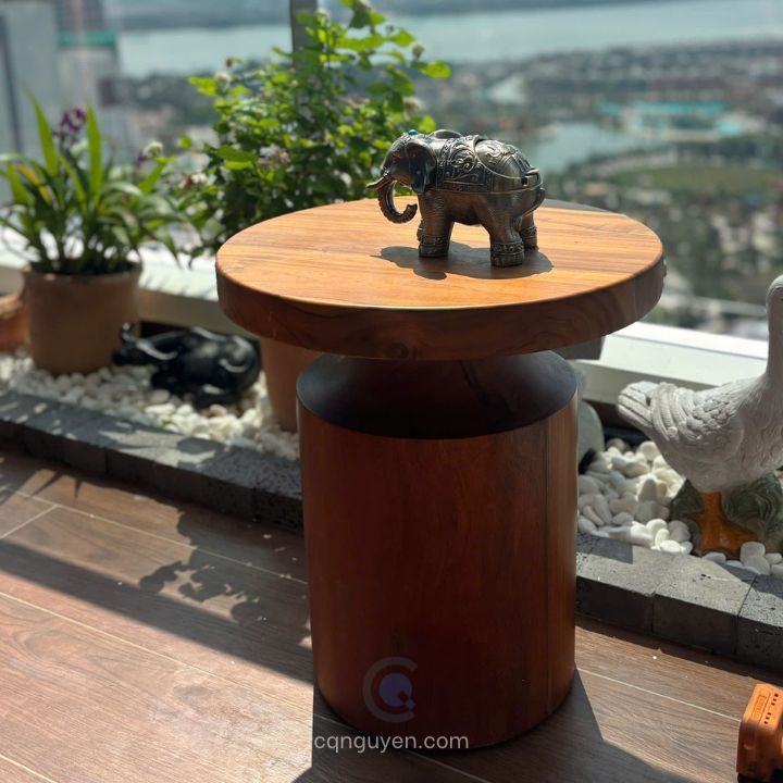 Đôn gỗ teak ngoài trời | Đôn gỗ tròn nguyên khối | Đôn gỗ tròn đẹp