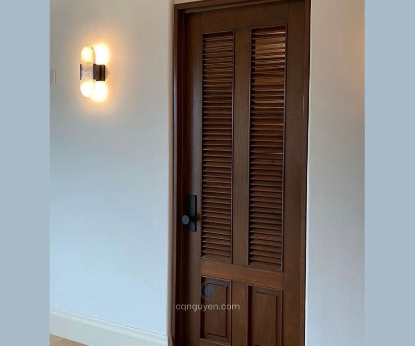 Mẫu cửa gỗ lá sách ngày xưa cho phòng ngủ