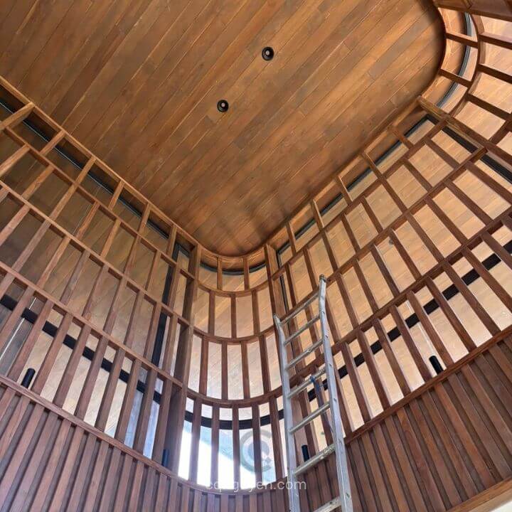 Trần gỗ tự nhiên hiện đại | Trần gỗ teak ốp phẳng