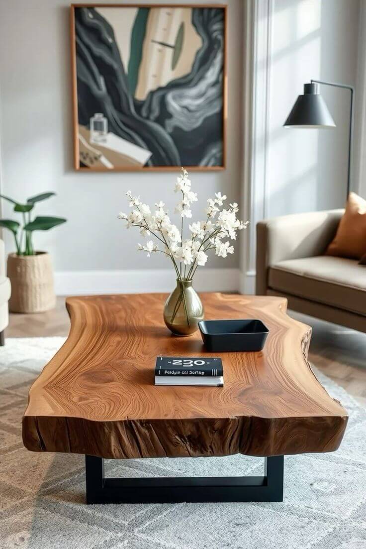 Bàn gỗ nguyên tấm phòng khách