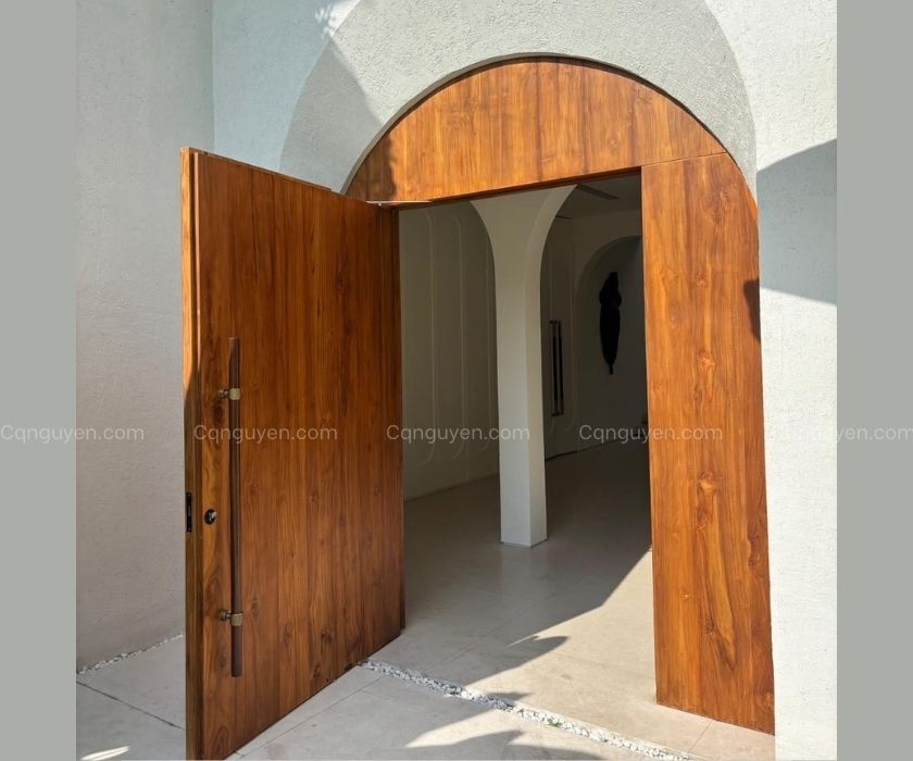 cửa vòm gỗ teak