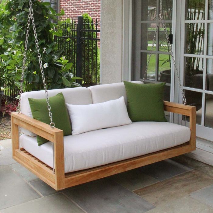 Xích đu dây thừng gỗ teak CQN06