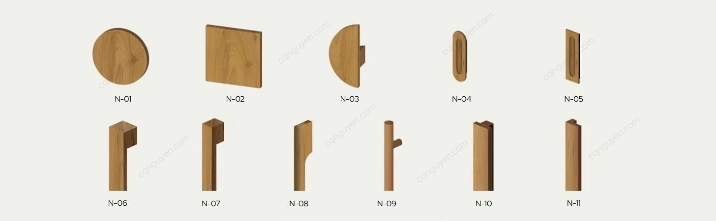 Các kiểu thiết kế tay nắm cửa gỗ cao cấp