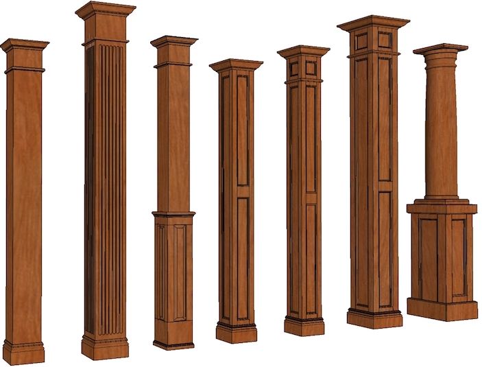 Mẫu trụ cầu thang gỗ vuông đẹp