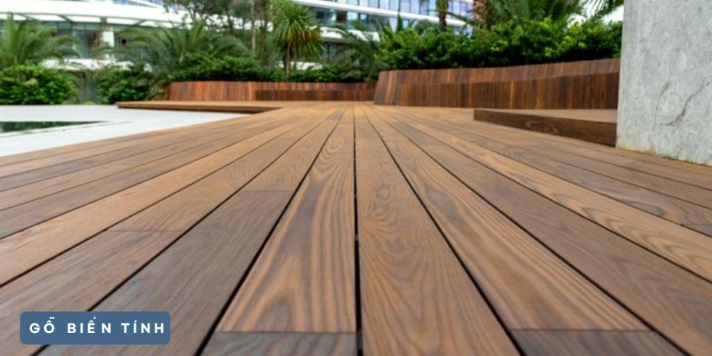 banner gỗ biến tính