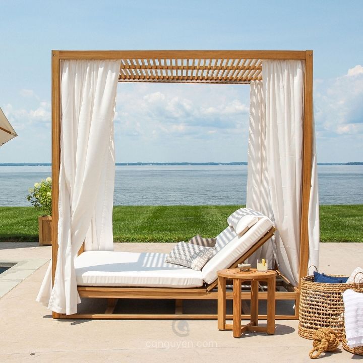 Giường thư giãn ngoài trời gỗ teak