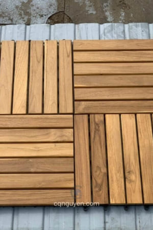 vỉ gỗ lót sàn nhà tắm teak lào