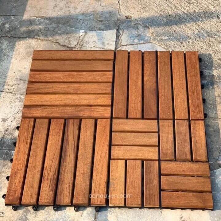 vỉ gỗ teak myanmar 12 nan | Vỉ gỗ ngoài trời | Vỉ gỗ tự nhiên | Vỉ gỗ lót sàn nhà tắm | Vỉ gỗ lót sàn ban công