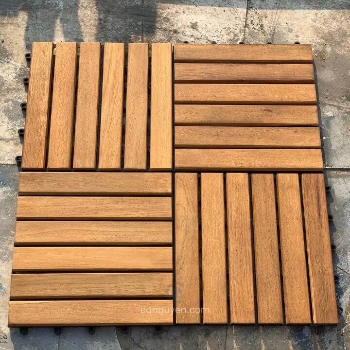 vỉ gỗ teak myanmar 6 nan | Vỉ gỗ ngoài trời | Vỉ gỗ tự nhiên | Vỉ gỗ lót sàn nhà tắm | Vỉ gỗ lót sàn ban công