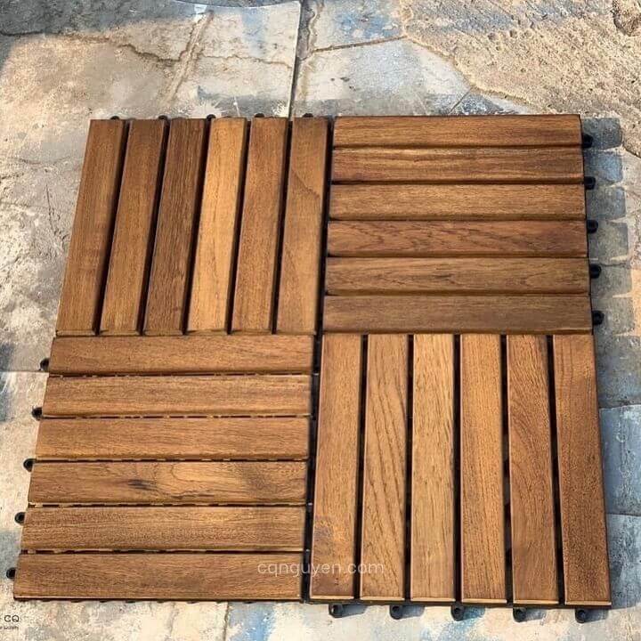 vỉ gỗ teak myanmar màu óc chó | Vỉ gỗ ngoài trời | Vỉ gỗ tự nhiên | Vỉ gỗ lót sàn nhà tắm | Vỉ gỗ lót sàn ban công