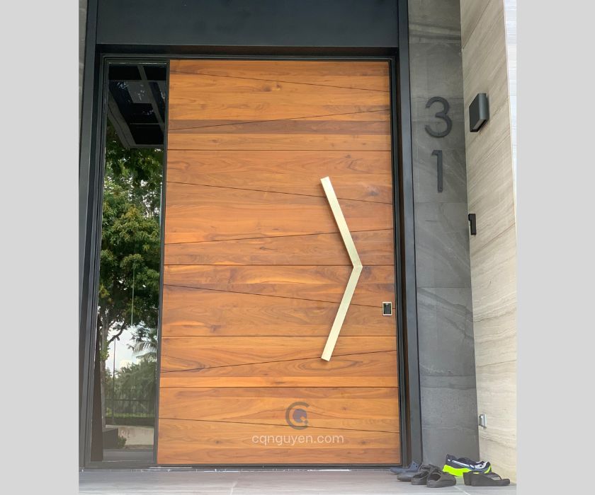 cửa mặt tiền gỗ óc chó