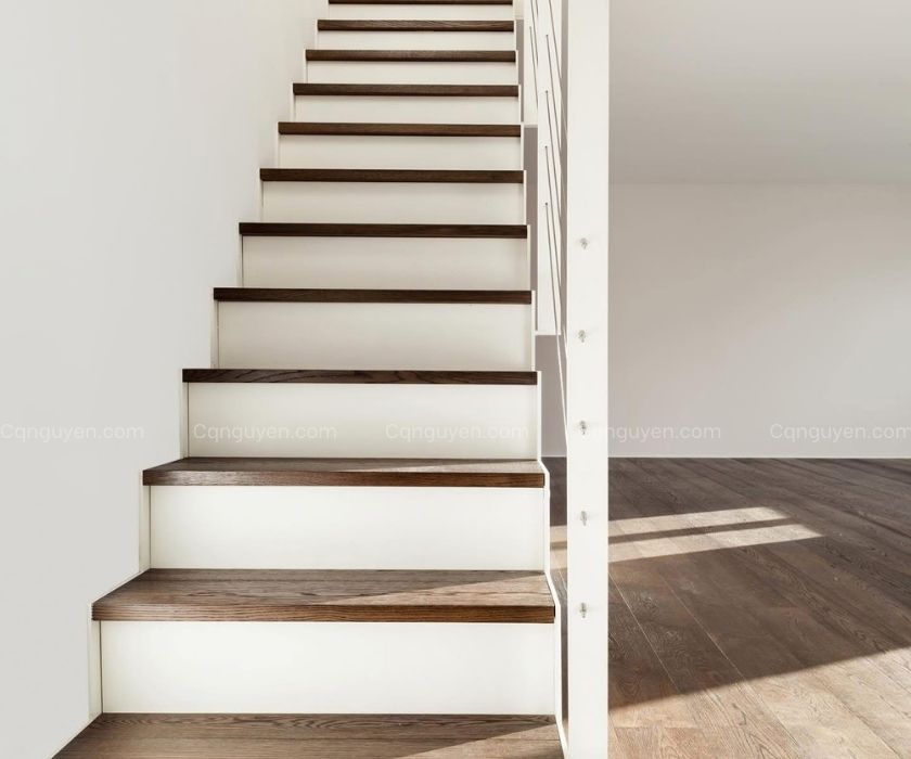 Mẫu cầu thang gỗ đẹp cho nhà ống