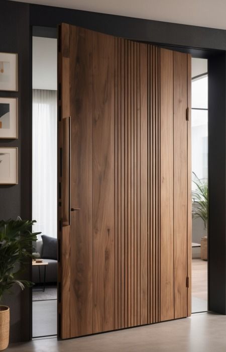 mẫu cửa gỗ trục xoay pivot