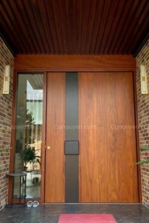 cửa gỗ gõ đỏ hiện đại