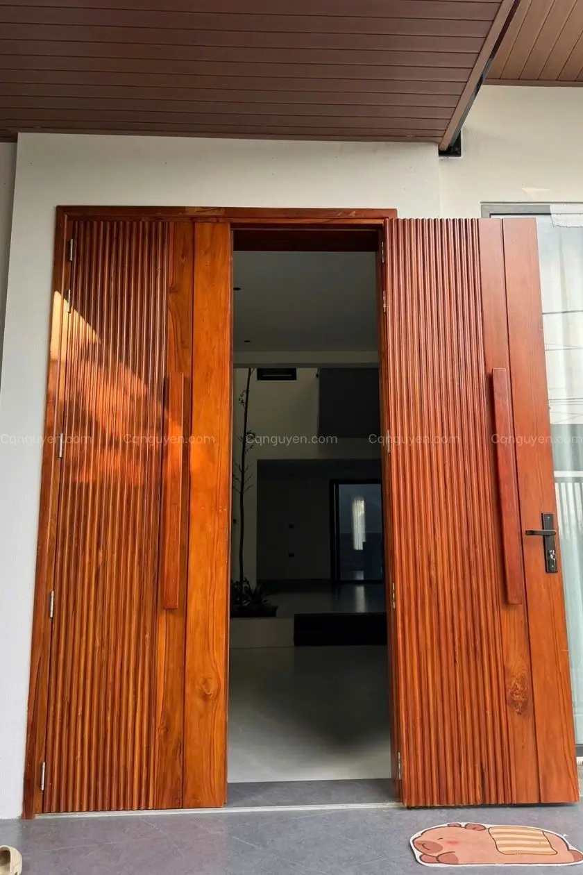 mẫu cửa gỗ chỉ nổi hiện đại