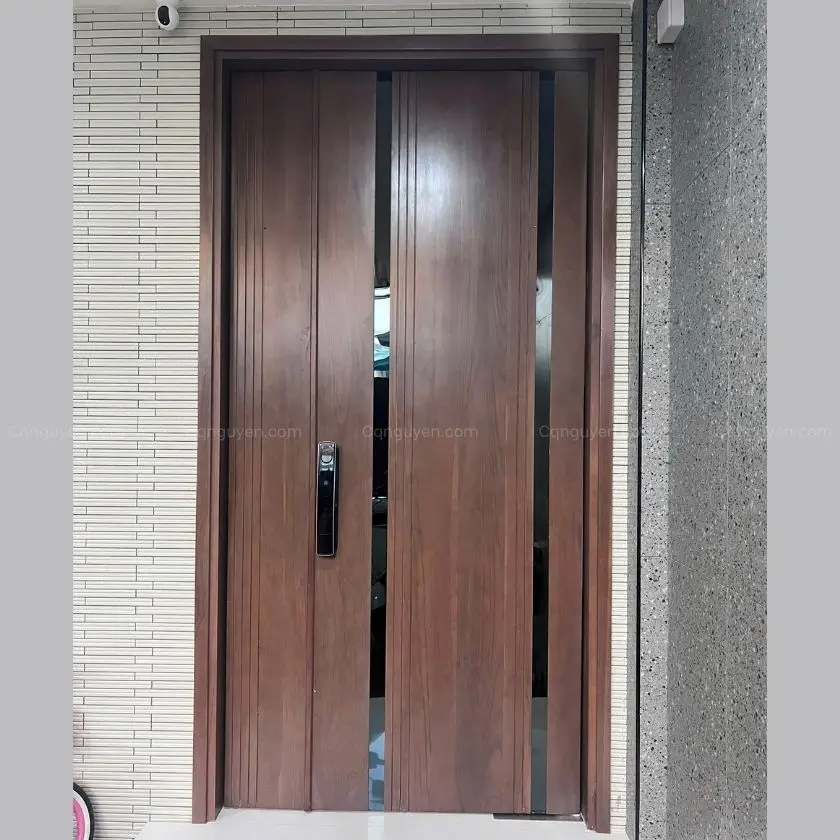 mẫu cửa chính đẹp gỗ teak